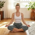 thumbnail image 5 of Women’s Capri Yoga Sweatpants with Pockets High Waist Drawstring Flared Pants Casual Workout Lounge Flare Leggings for Summer, 5 of 8