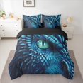 thumbnail image 2 of Castle Fairy Blue Dragon Twin Bedding Sets,Abstract Wildlife Bedding Comforter Set, 2 of 8