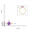 thumbnail image 5 of ANGARA Natural Oval 1.6 ct Amethyst with Diamond Collar Solitaire Ring in 14K Yellow Gold for Women (Size-9x7mm) | February Birthstone, Anniversary, Jewelry Gift for Women | Natural Amethyst Ring, 5 of 9
