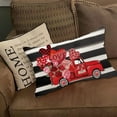 thumbnail image 3 of Valentines Pillow Covers 12x20 - Love Truck Stripe Lumbar Cushion Pillow Cases - Decorative Farmhouse Linen Throw Pillows Covers for Sofa Couch Vintage Valentines Day Decorations Decor, 3 of 6