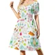 thumbnail image 2 of Vestido de manga corta con escote tipo vendaje para mujer, estilo sin mangas, largo, 2 of 7