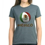 CafePress Womens Mexico Flag Soccer Ball T-Shirt