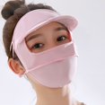 thumbnail image 4 of Eoperou Extended Brim Solid Color Cycling Headgear with Ear Loop Eyes Exposed Ice Silk Face Guard Sports Headwear Outdoor Supplies, 4 of 8
