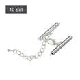thumbnail image 3 of 10Sets Slide on End Clasps with Lobster Claw Clasps & Extension Chain 25mm for DIY Craft Making, Silver White, 3 of 6