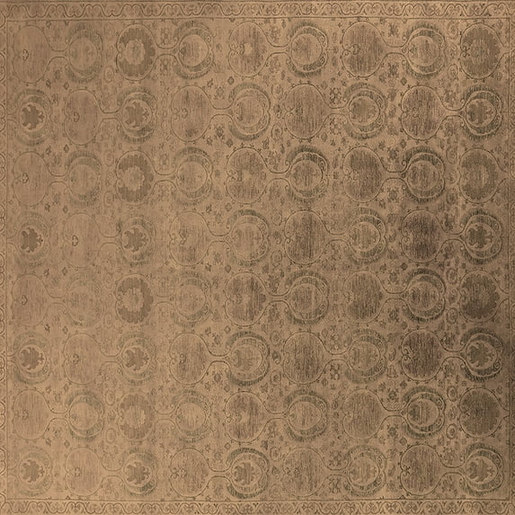 Ahgly Company Indoor Square Oriental Brown Industrial Area Rugs, 5' Square