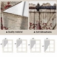 thumbnail image 5 of Texas Star Retro Swag Valances for Windows 2 Pack, Kitchen Window Curtains 36 Inch Length, Red Wooden Berry Vintage Privacy Swag Curtains for Living Room/Bathroom with Rod Pocket 36"x36", 5 of 8