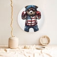 thumbnail image 5 of Salouo Patriotic Boxing Bear Art Pattern Bone China Decorative Plate,Holiday Decor Decorative Ceramic Plates with Stand Elegant Home DéCor for Hallway/Living Room/Bedroom-6in, 5 of 6