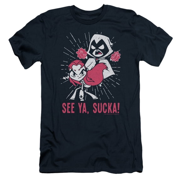 Teen Titans Go Suckas S/S Adult 30/1 T-Shirt Navy