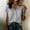 Light Gray, variant on Women's Roll Sleeve Button Front Blouse – Lapel Collar, Single Pocket, Solid Color Summer Casual Top Blue，L