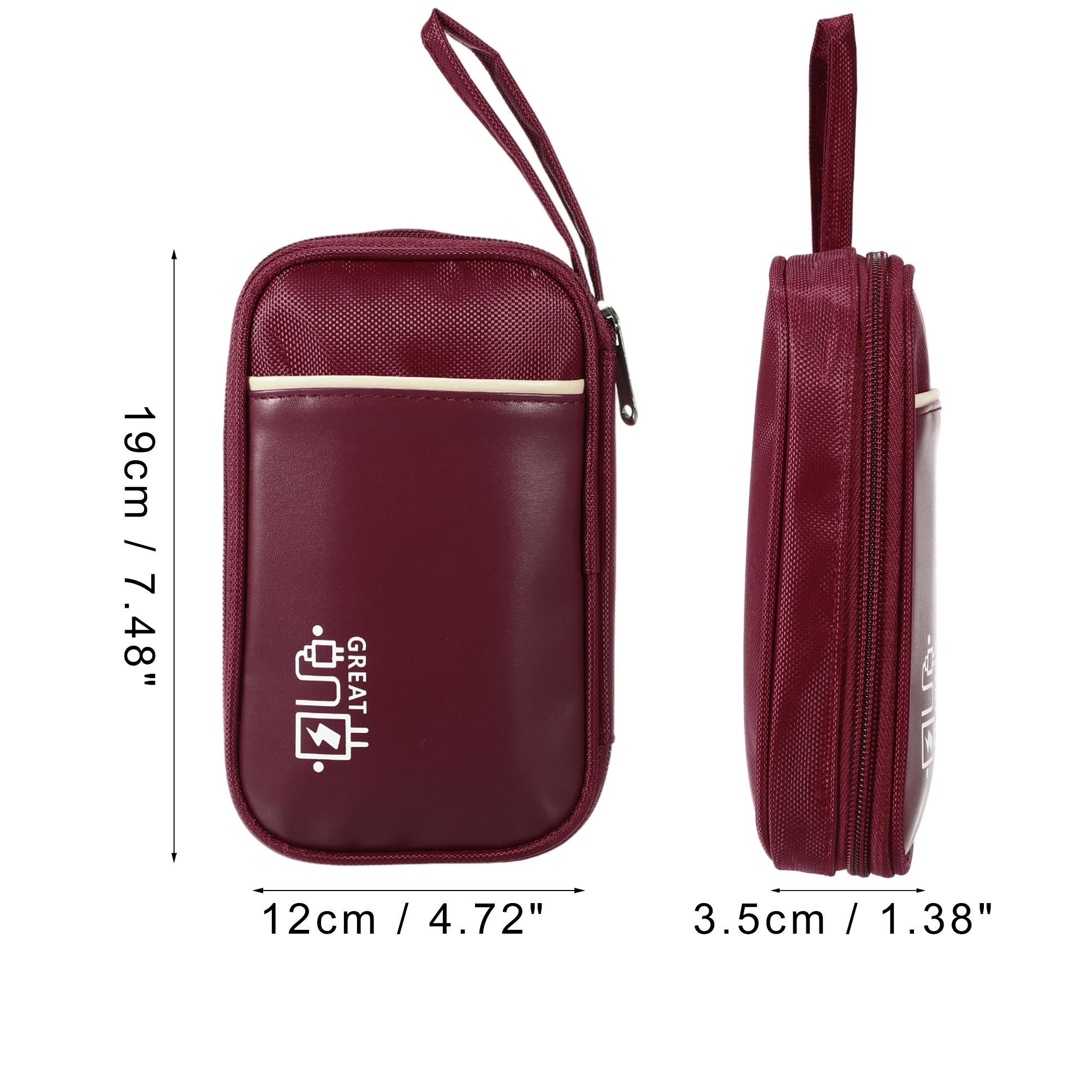 Unique Bargains Electronic Organizer Cable Portable Waterproof Pouch for Accessories Red