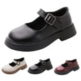 thumbnail image 4 of NOKIO Clearence Buckle Mary Jane Shoes for Girls - Thick Sole Spring Summer Casual Flats Slip-On Comfortable Dress Shoes Simple Style Solid Color Everyday Outfits, 4 of 9