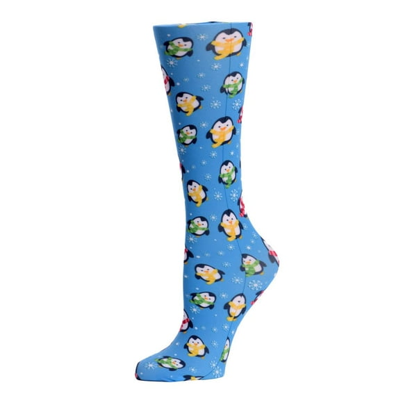 Cutieful Women's Women's Therapeutic Graduated 8-15 mmHg Compression Socks, Penguins, Shoe Sizes 5-11