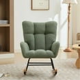 thumbnail image 2 of Rocking Armchair With Delicate Upholstery - Upholstered In Solid Wood Legs For Nursery, Bedroom, Living Room Modern Bedroom Chair Elegant And Nursery, 2 of 7