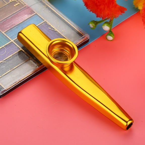 Durable Metal Kazoo Flute Mouth Music Instrument Accessory (Gold)