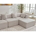 thumbnail image 6 of 140" Modern L-Shaped Sectional Couch for Living Room, No-Assembly Cloud Couch with Chaise, Boucle Modular Sofa, 4-Seat Boneless Foam-Filled Living Room Furniture, Gray, 6 of 9