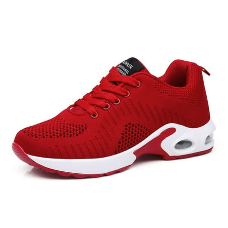 

Shopslong Walking Shoes Women Non Slip Womens Running Shoes Lightweight Breathable Mesh Sneakers Comfortable Womens Shoes - Red 8.5
