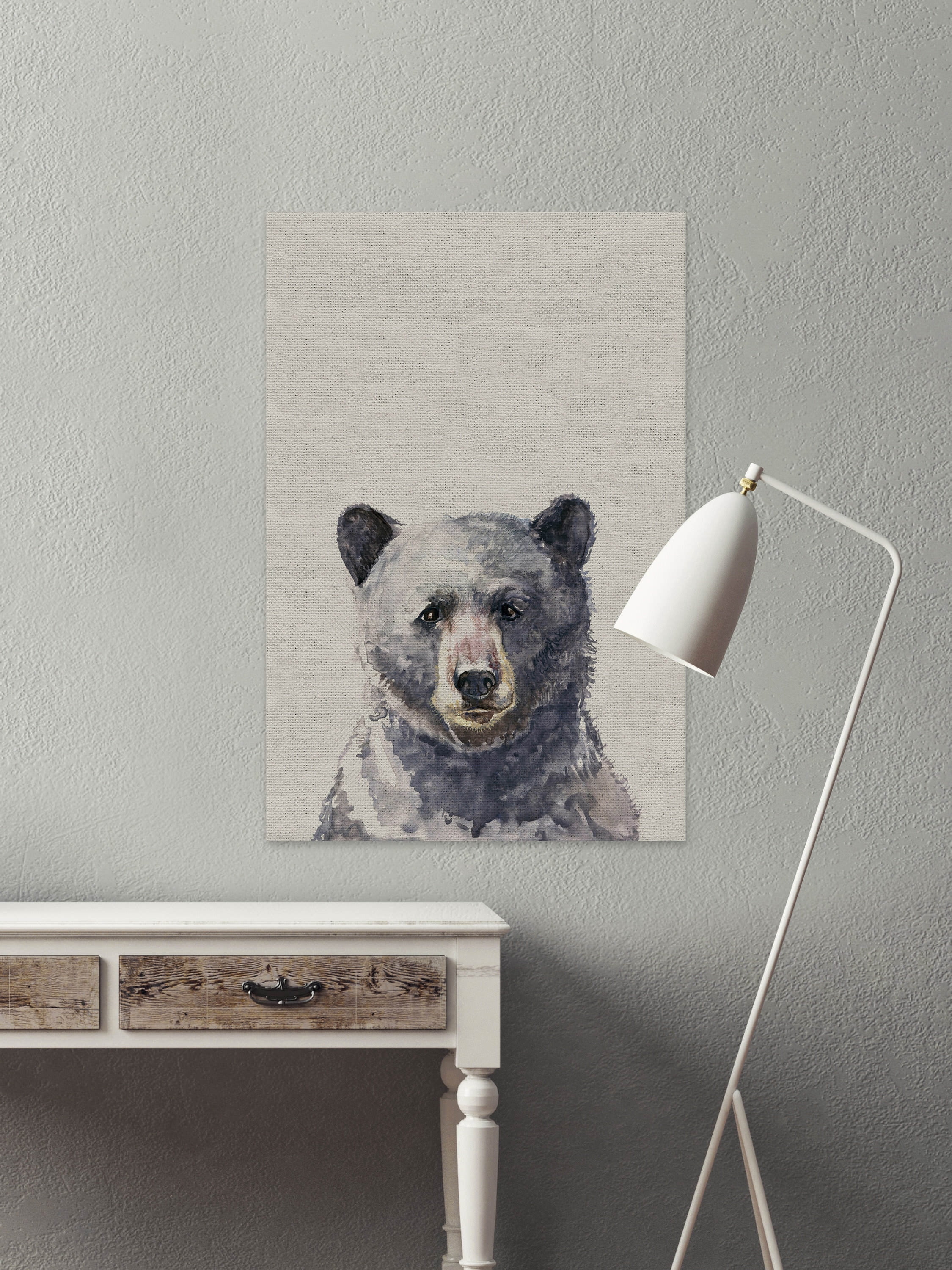 Grumpy Big Bear Painting Print on Wrapped Canvas