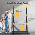 thumbnail image 4 of Free Standing Foldable Pull Up Bar, Triangular Power Tower Workout Dip Station for Home, Height Adjustable Pull Up Bar Stand Dip Bar Strength Training Workout Equipment, Support 500lbs,Black + Yellow, 4 of 11