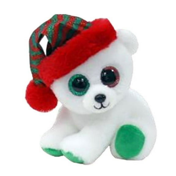 Ty Beanie Boos - Paxton the Polar Bear  – Glitter Eyes  – Christmas  - Stuffed Animal