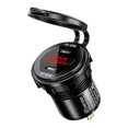 thumbnail image 1 of Metal 90w Cargador rápido para coche con puerto USB C tipo C dual y pantalla de voltaje y potencia, 1 of 5