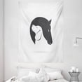 thumbnail image 1 of Animal Tapestry, Contemporary Image of a Dog and Horse Hugging Loyal Friend Icon Heads Artsy Print, Wall Hanging for Bedroom Living Room Dorm Decor, 60W X 80L Inches, Black White, by Ambesonne, 1 of 2