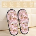 thumbnail image 2 of Balery Gingerbread Houses Pink Wonderland Pantuflas de Casa de Felpa Silenciosas con Diseño Estampado, Zapatillas Cómodas Antideslizantes de Algodón para Interior-Medium, 2 of 8