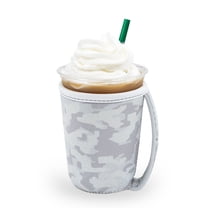 GoCuff Reusable Iced Coffee Insulator Sleeve Neoprene Holder - White Camo - Small