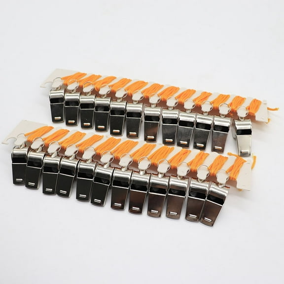 GOOHOCHY  12 Pcs Fan Whistle Judge Cheering Emergency Whistles Silver