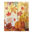 thumbnail image 2 of Bobasndm Shower Curtain Maple Leaves Pumpkin Autumn Fall Flowers Shower Curtain for Thanksgiving Harvest Thanksgiving 70"W x 70"H, 2 of 9