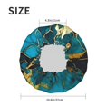 thumbnail image 4 of Kdxio Watercolor Blue Marbled Print Shower Cap for Women,Elastic and Reusable,Double Waterproof Layers Bathing Hat, 4 of 6