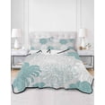thumbnail image 3 of Turquoise White Floral Twin XL Size Down Alternative Comforter,Lightweight Comforter Quilt Bedding Set with Pillow Shams Elegant Chrysanthemum Farmhouse All Seasons Bed Comforter Duvet Insert 68"x98", 3 of 7