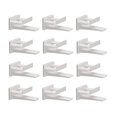 

12Pcs Multi Functional Hat Hooks for Wall No Drilling Baseball Caps Hangers Wall white
