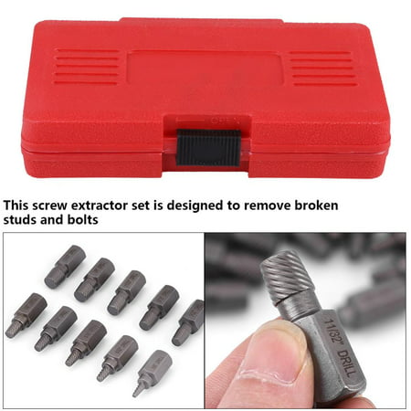 Anauto 10 Pcs 3.2-10.3mm Screw Extractor Set for Rust Damaged Studs Bolt Remover Out, Bolt Extractor Set,Screw remover (Best Product To Loosen Rusted Bolts)