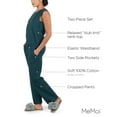 thumbnail image 3 of MeMoi Women's Relaxed Fit 100% Cotton Slub Knit Pants and T-Shirt Set - Womens - Female, L, Dark Teal, 3 of 7