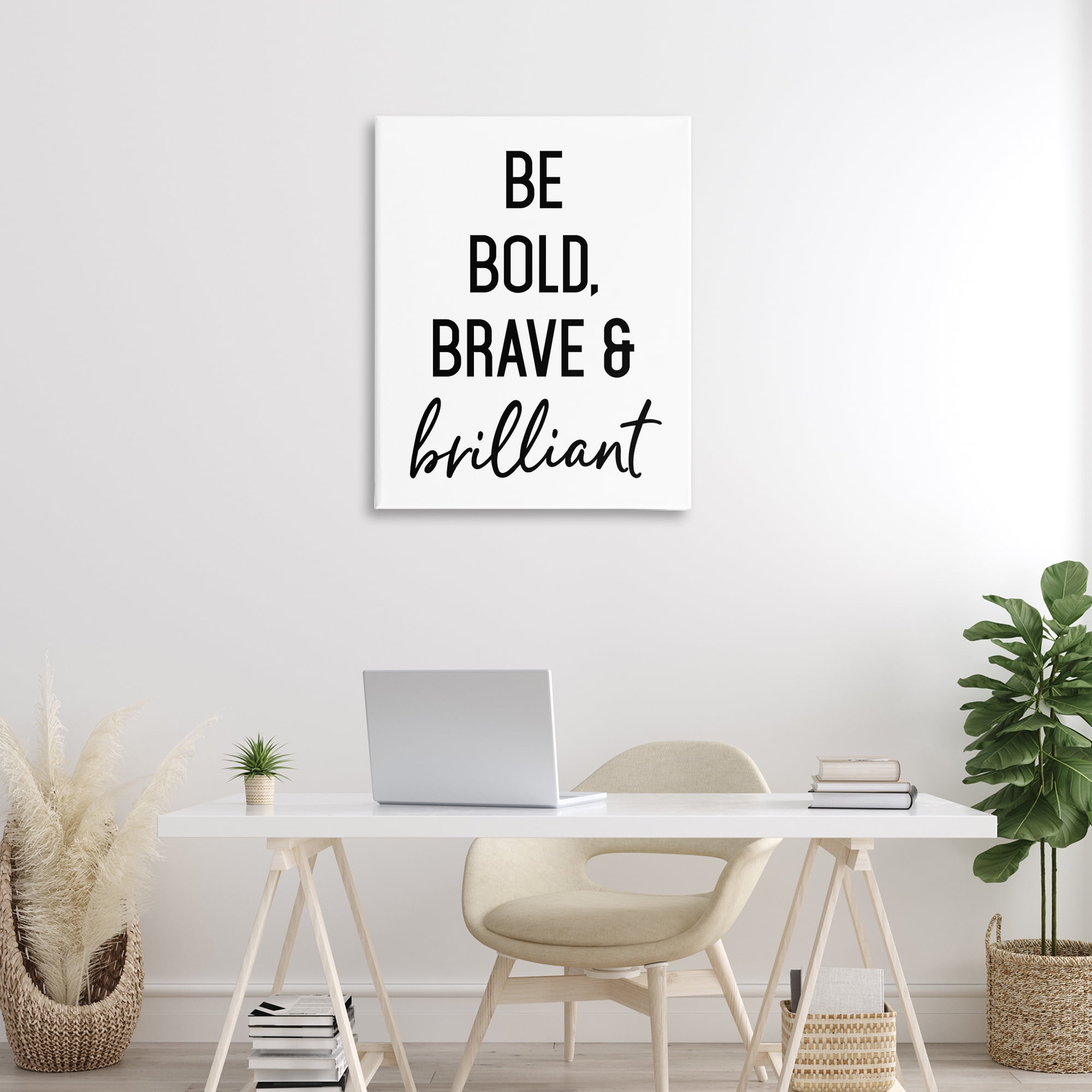 Bold Brave & Brilliant Canvas Wall Art, design by Lettered and Lined