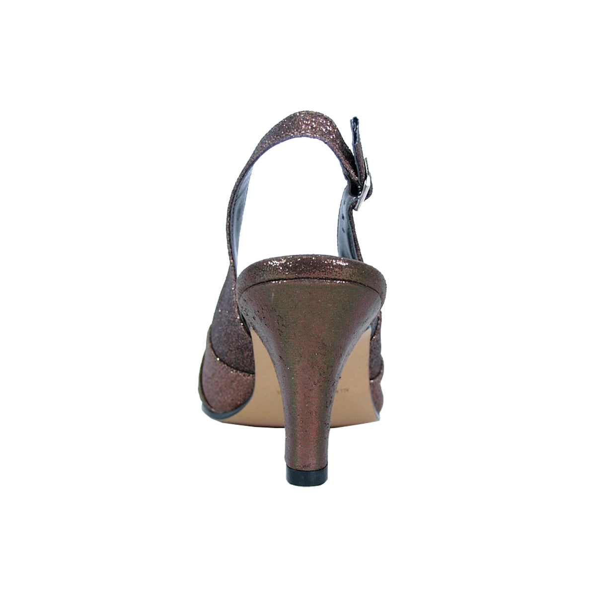 FLORAL Nadine Women's Wide Width Peep Toe Dress Slingback with Jewels BRONZE 6