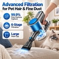 thumbnail image 4 of Cordless Vacuum Cleaner, 4-in-1 Stick Handheld Vacuum for Pet Hair, Carpet, Hardwood Floor and Car, 50KPa 600W Rechargeable, 60 Min, Gray, 4 of 8