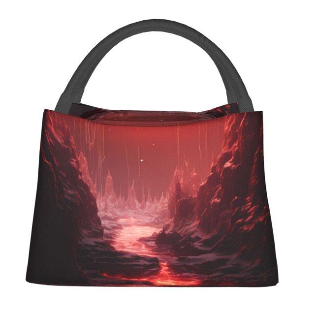 Vsdgher Sacs Isothermes Imprimé Lave Lune Rouge, Sac Isotherme pour Aliments Chauds Ou Froids