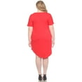 thumbnail image 3 of White Mark V-Neck Folded Sleeves Knee-Length Dress with Pockets, Women's Plus, 1X-3X, 3 of 6
