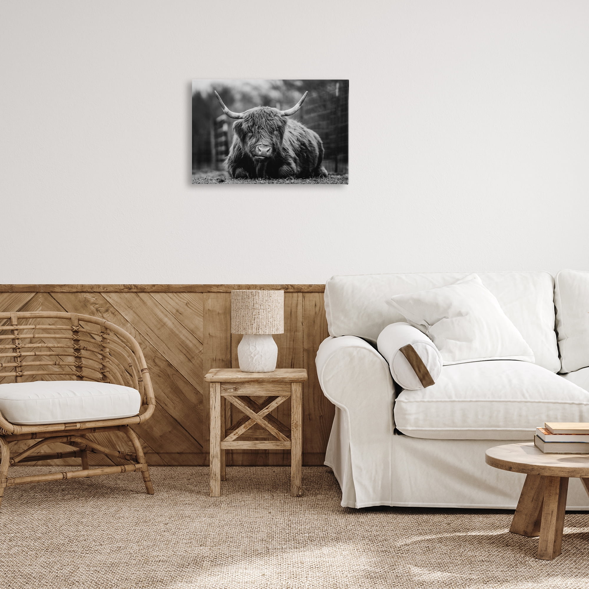 Stupell Industries Cattle Laying in Grass Animals & Insects Photography Gallery Wrapped Canvas Art Print Wall Art, 24 x 16