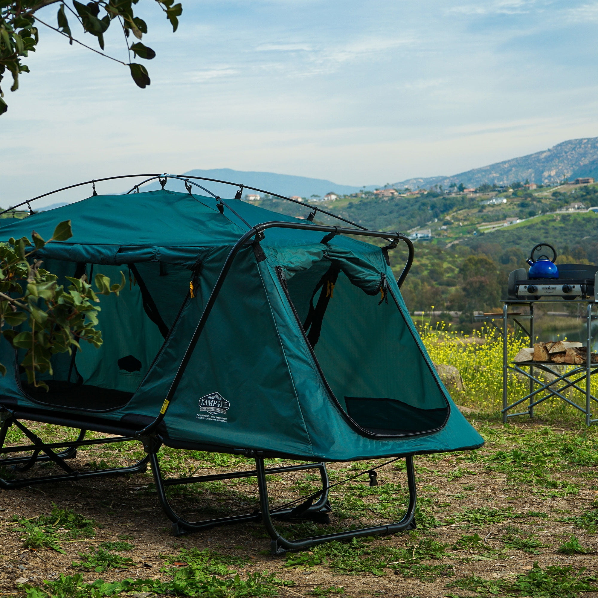 Kamp-Rite Single Portable Adult Outdoor Sleeping Tent Cot for 1