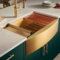 thumbnail image 2 of Ruvati 30in Matte Gold Workstation Apron-Front Brass Tone Stainless Steel Kitchen Sink, 2 of 11