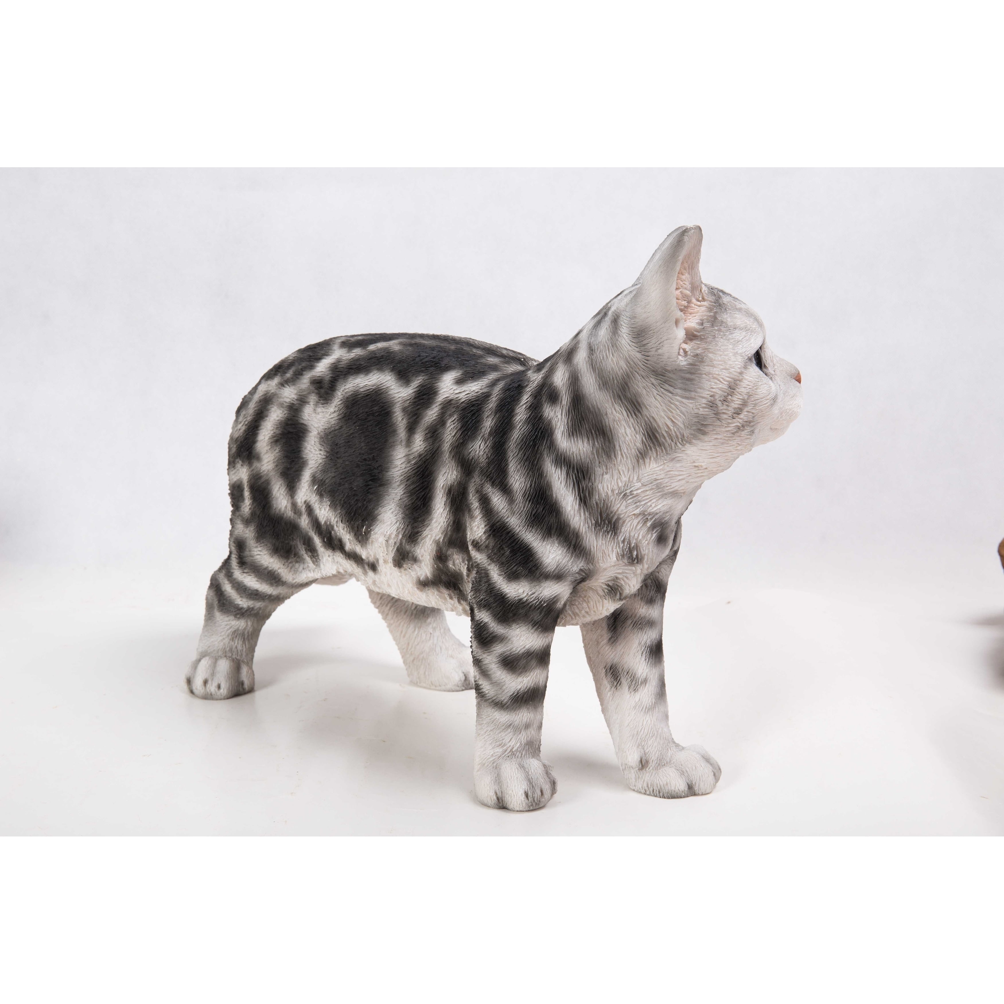 Hi-Line Gift Standing American Shorthair Cat Statue 15.75 Inch