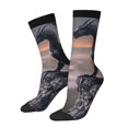 thumbnail image 1 of Balery Black Dragon Cliff Dawn Calcetas Largas con Estampado para Hombre y Mujer – Suaves y Transpirables, Talla Única (US 5-11), 1 of 6