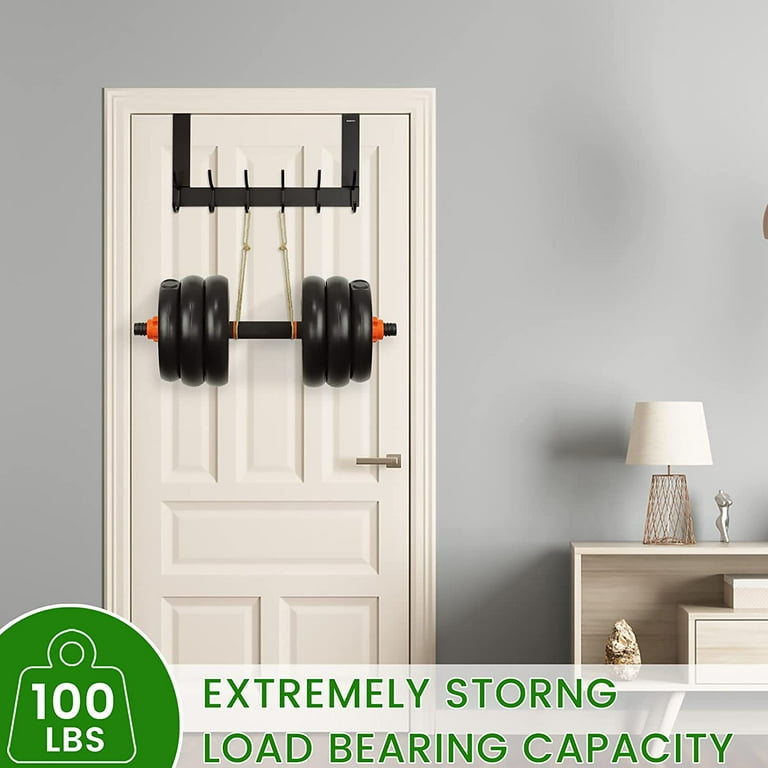 ACMETOP Over The Door Hooks Over the Door Towel Rack with 6 Coat Hook Heavy Duty Door Hanger Hook Bathroom Sturdy Over The Door Hanger Hook for Bag