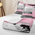 thumbnail image 4 of Erosebridal Ombre Pink Gray Quilt King, Abstract Oil Painting King Coverlet Set, Pink Reversible 3 Pieces 1 Bedspread and 2 Pillowcases, 4 of 7