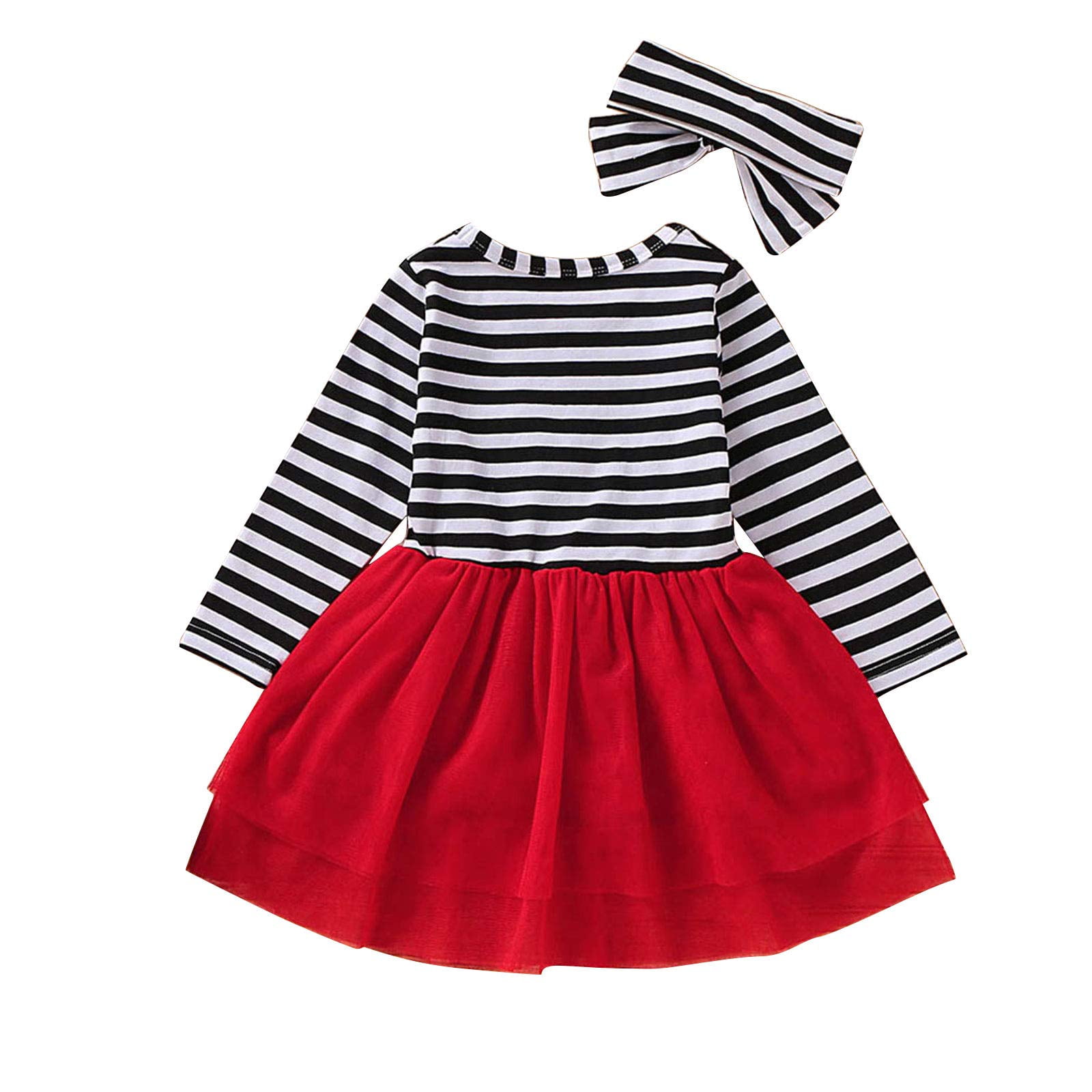 GuliriFei Girls Dinosaur Print Dress Long Sleeve Ruffles Swing Dress