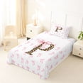 thumbnail image 5 of Erosebridal Aesthetic Coquette Bowknot Twin Sheet Sets,Letter P Monogrammed Bedding For Girls Kids,Pink White Brown 3-Piece, 5 of 6