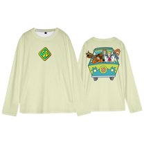 Scooby Doo Cartoon Long Sleeve T-shirt Women Men Crewneck Sport Gym Shirt Outdoor Sportwear