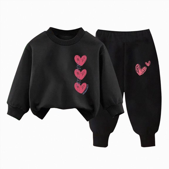 XZNPDUCQ 4-5 Years Girls Clothing Toddler Girl Clothes Toddler Girl Clothes 2pcs Girl Fall Winter Outfit Flared Long Sleeve Top and Floral Flared Leg Pants A272-K